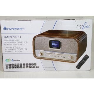 Soundmaster DAB970BR1, Home-Audio-Minisystem, Gold, Holz